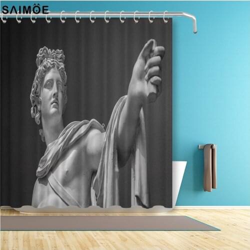 Black David Statue by Miguel Angel Florence Italy White Michelangelo Shower Curtain Waterproof Polyester Fabric Bath Shower Sets