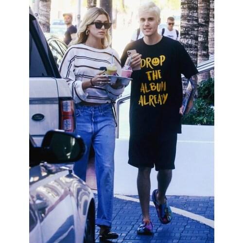 DREW T Shirt Summer 100% Cotton Men O-neck T-shirt Male Womens tshirt Short Sleeve High Quality Tops HOUSE JUSTIN Brand Smiley