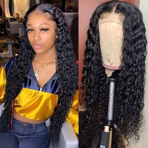 Uneed Brazilian Water Wave Lace Wigs for Black women 13X4 Lace front 4X4 closure 4X1 T Part Remy hair