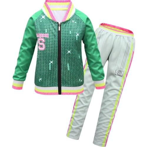 3pcs New Arrival Halloween Costume For Boys Girls Movie Cosplay Zombies 2 Coat +T-shirt +Pant Suits Children Kids Clothing C48M4