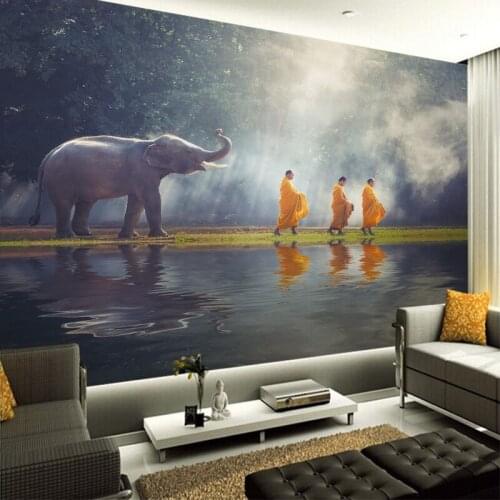 Creative Animal Elephant Wallpaper Painting Art Mural removable vinyl pvc poster decals wall stickers Living Room Home Decor