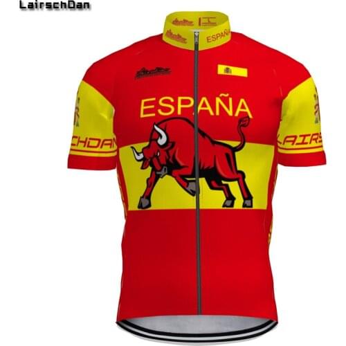 LairschDan 2021 Summer Funny Mens Cycling Jersey Spain Bike Team Cycling Short Sleeve Top Ciclismo Masculino Bicycle Sport Shirt