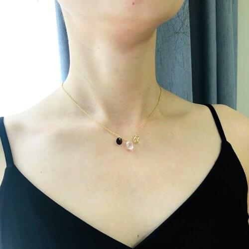 LAMOON 925 Sterling Silver Necklace Citrine Topaz Yellow Quartz Chocker Necklace 14K Gold Plated Fine Jewelry Bare stone LMNI087