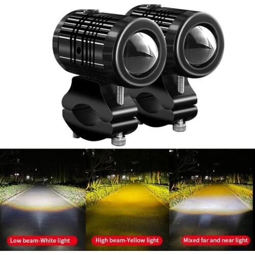 Motorcycle Lens Led Work Light 6000K White 3000K Yellow Driving Light Fog Lights Spotlight Car Truck Off Road headlight Bulb 12v