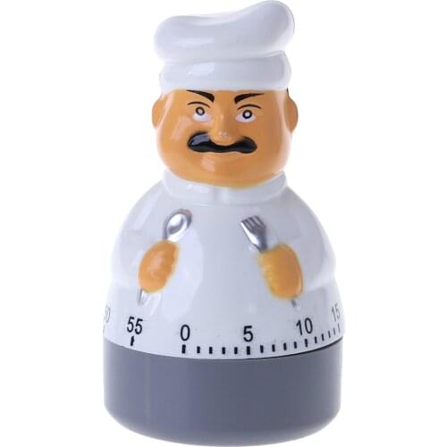 Cartoon Chef Timer Cooking Mechanical Alarm Sleep Reminder Clocks Kitchen Supply