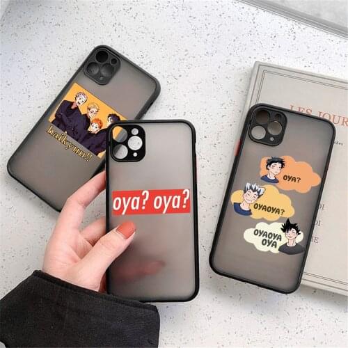 Cartoon Oya Haikyuu Clear Phone Case For iPhone 11 Pro MAX 12 XR X XS SE20 7 8 6Plus Japan Anime Shockproof Hard PC Cover Fundas