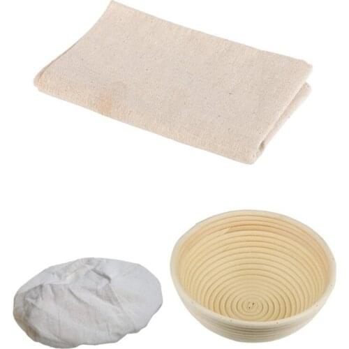 2Set Bread Baking Kit: 1 Set Fermented Cloth Proofing Dough Bread Baking Mat & 1 Set Round Banneton Proofing Basket Set