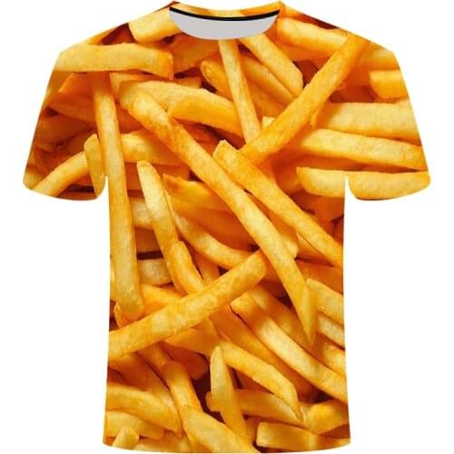 2021 New design t shirt men/women delicious food fries 3D print t-shirts Harajuku style hoodies/sweatshirts/vest summer tops