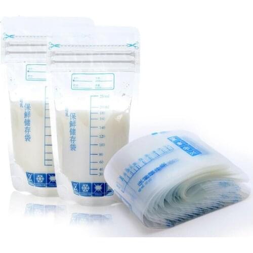 20Pieces 250ml Milk Freezer Bags Mother Milk Baby Food Storage Breast Milk Storage Bag BPA Free Baby Safe Feeding Bags Feeding