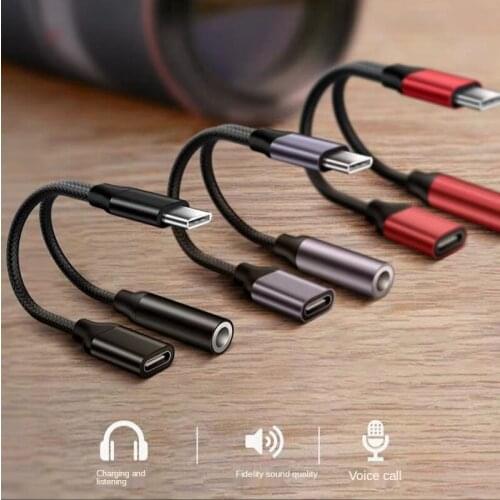TYPE-C headphone convertor Type-c to 3.5 audio cable listening song and charging two-in-one phone adaptors