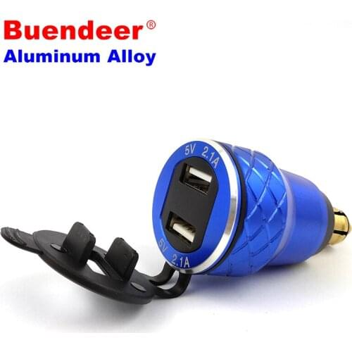 4.2A Motorcycle Charger Socket Aluminum Dual USB Motorbike Cigarette Lighter Adapter Power For BMW F800GS F650GS F700GS R1200GS