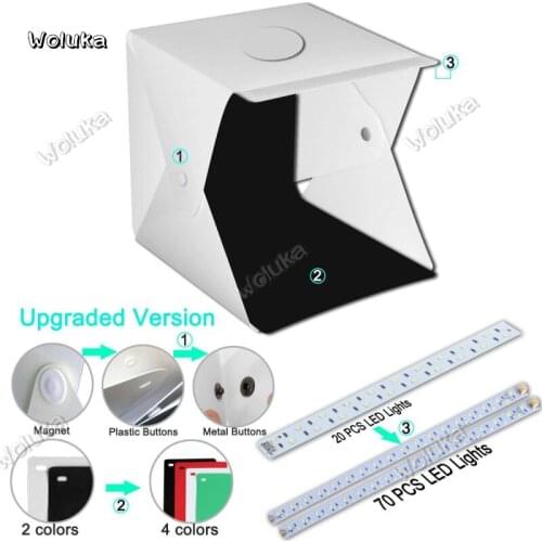 Adjustable double lamp strip 40*40cm studio LED lamp soft shooting table mini Photo box small light box CD50 T03