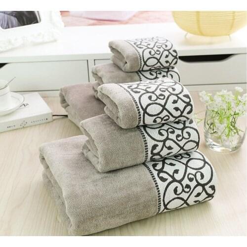 Luxury Cut Pile Cotton Bath Towel Sets for Adults Body washcloth for the Shower Bathroom Towel Sets 3pcs/set EATS1