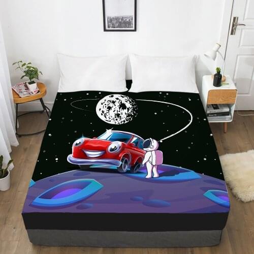 Cartoon Childrens Elastic fitted sheet bed sheet With An Elastic Band Mattress Cover Bed cover for kids baby Space Star