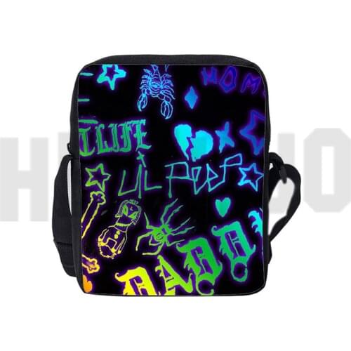 3D Print Lil Peep Shoulder Bags Children Teenage Rucksack Storage Bag Women Zipper Canvas Fashion Love Lil.Peep Crossbody Bags