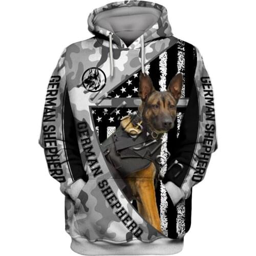 Unisex 3D Graphic Hoodies Sweatshirts Animals Dog German Shepherd Hoodie Men/Women Casual Streetwear Sweatshirt Pullover A622