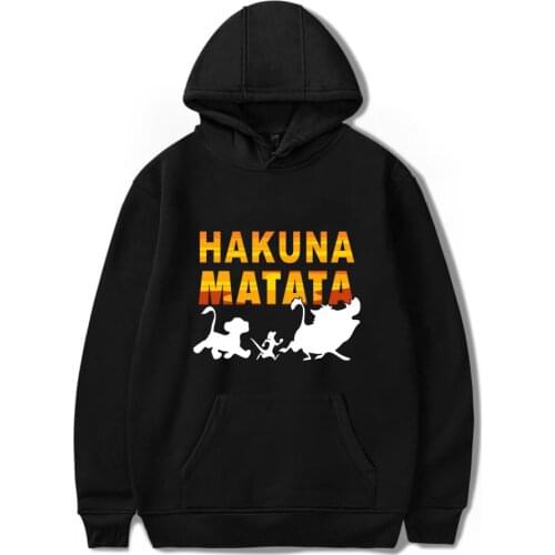 Hakuna Matata Sweatshirts Unisex Cute Lion King Simba Graphic Hooded Pullovers Women Outfit Tracksuit Tops Hoodie