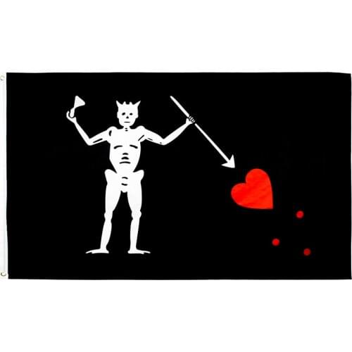 Yehoy hanging 90*150cm Black Beard Blackbeard Edward Teach Pirate Flag For Decoration