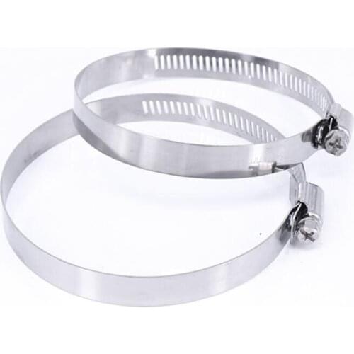 10pcs Stainless Steel Hose Clamp Adjustable Water Pipe Clip Tube Fitting Fastener Tool