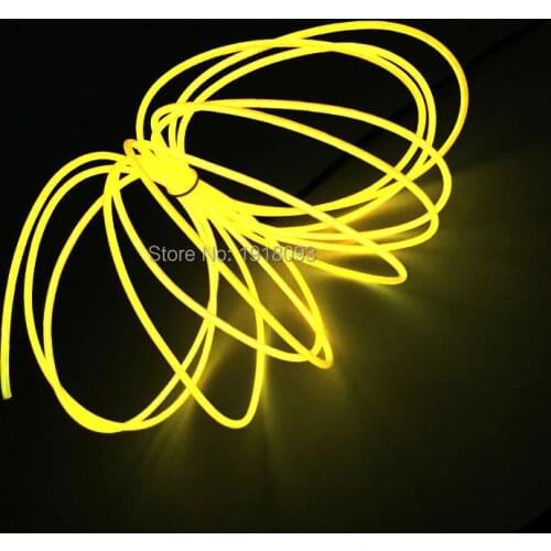 Yellow Neon Light 3Meter 2.3mm LED neon light For Party Dance Christmas decoration EL Wire Rope Tube LED Strip With DC-3V
