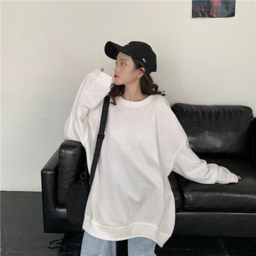 Hoodies Women No Hat Solid All-match Oversize Couple Students Harajuku Baggy Casual Sweatshirts Soft Korean Style Hoodie Trendy
