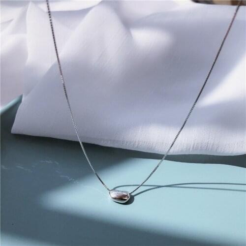 MENGYI Fashion Cute Small Bean Pendant 9 2 5 Silvery Necklace Girl Simple Daily Jewelry Birthday Gift Women Wedding Peas Choker