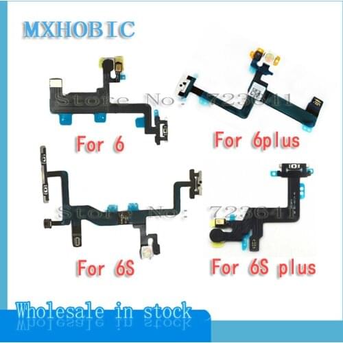 20pcs Power On Off Flex Cable for iPhone 6S Plus 6 6plus Volume Button with Metal Bracket Light Sensor Mute Switch Ribbon