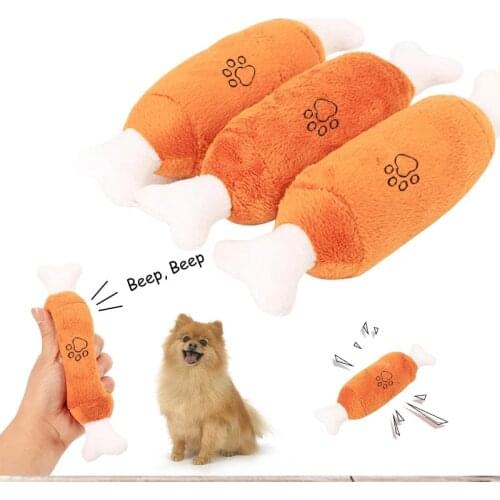 1Pc Bones Shape Puppy Plush Squeak Chew Toys for Aggressive Chewers Pets Dogs Puppy Playing Cleaning Teeth Dog Supplies