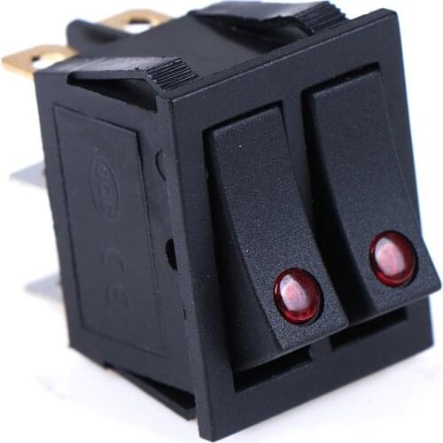 1PCS Rocker Switch Belt Cat-eye Switch Two Gang Switch Double Switch