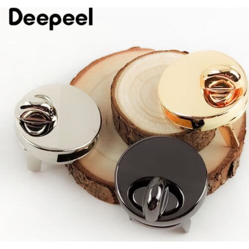 10pcs Deepeel 25mm Metal Latch for Bags Lock Clasp Round Twist Mortise Locks Buckle DIY Handbag Lockstitch Buckles Accessory