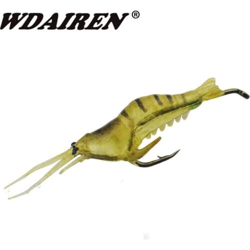 10pcs/lot Soft Shrimp Fishing Lures Artificial Shrimp Baits 5cm 1.3g Soft Lure Bionic Bait With Hook Para Pesca Fishing tackle