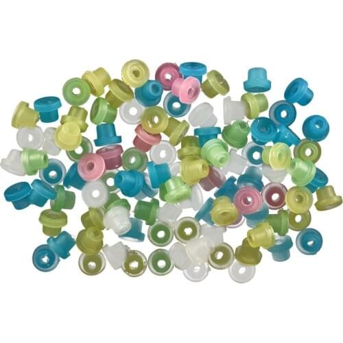 100Pcs/Bag Silicone Grommet Rubber Tattoo Machine "T" Needle Pad Nipple Grommets Hat Body Art Accessory Tattoo Airbrush Needle