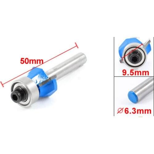 1/4" x 3/8" 2 Flutes Wood Cutting Mini Core Box Router Roundover Bit Tool Blue Silver Tone 2pcs