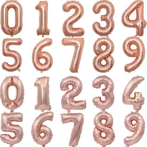 32 inch digital balloon wedding anniversary shopping mall festival birthday party decoration rose gold aluminum balloon