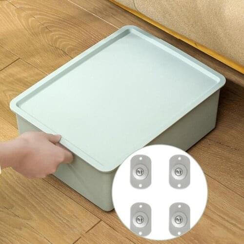 4pcs Storage Box Pulley Self-adhesive Wheels Swivel Casters Universal Furniture Wheel Directional Roller