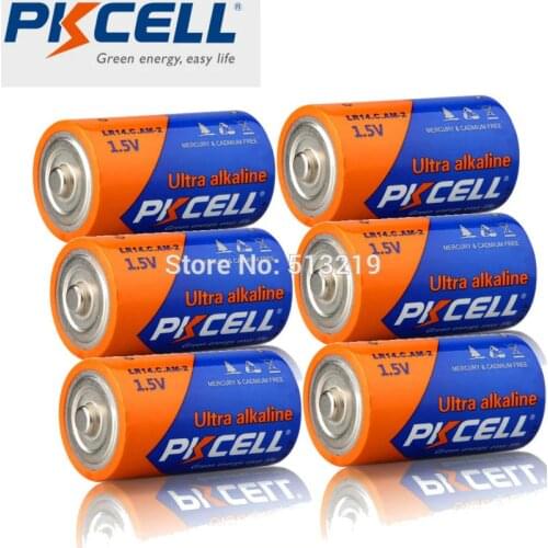 6Pcs AM-2 LR14 C MN1400 E93 1.5V C Alkaline Batteries Superior to R14P UM2 For Gas Cooker,Mircophone,Water Heater