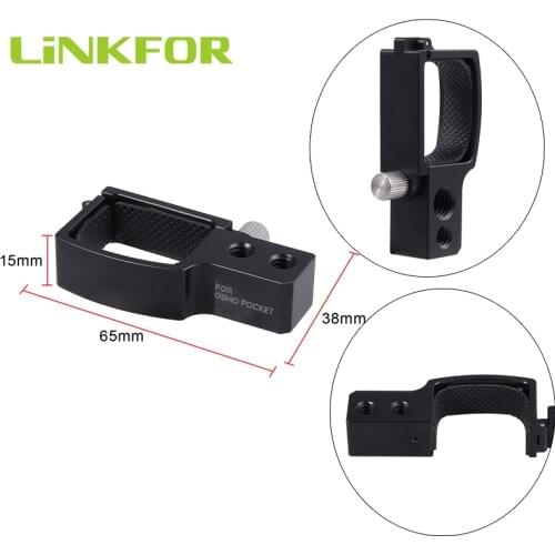 LiNKFOR 1/4" 3/8" Aluminium Gimbal Extension Adapter Mount for DJI OSMO POCKET Handled Camera Mount Holder Adapter