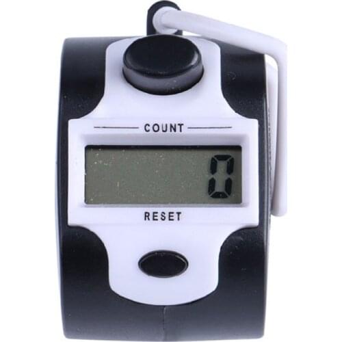 103A Digital Hand Tally Counter 5 Digit Number Manual Press Clicker LED Backlight Recorder with Finger Ring for Piecework