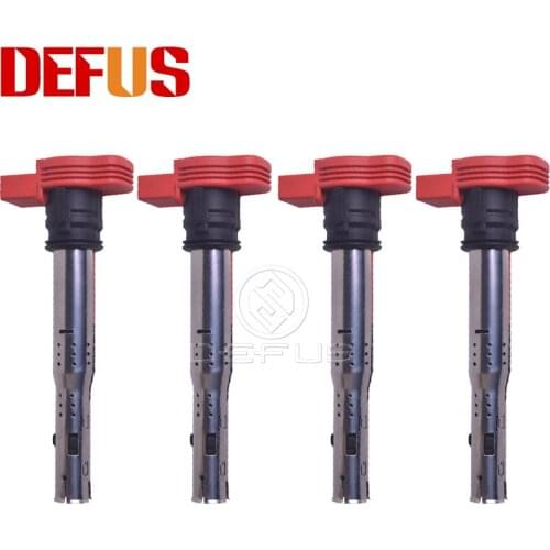 DEFUS 4PCS OEM 06E905115E For VOLKSWAGEN A4 A5 A6 A8 Q7 2.7TDI 3.0TDI 3.2 V6 4.2 V8 Red Spark 06E905115 06E905115C 06E905115B