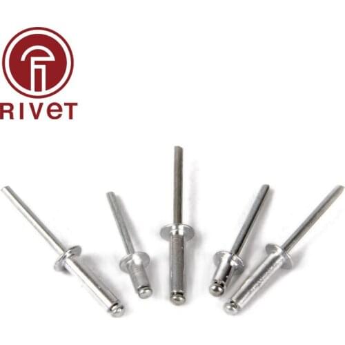 DIN DEN ISO 15977 M5/M4.8 Aluminum And Steel Blind Rivet Round Head Open End Pop Rivet Dome Multi Size 100/200 Pcs
