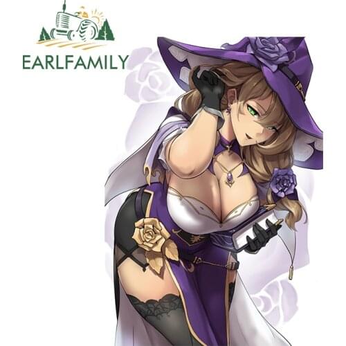 EARLFAMILY 13cm x 9.2cm for Genshin Impact Waterproof Funny Car Stickers Refrigerator Motorcycle Decal JDM Car Door Protector