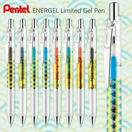 1pc Pentel ENERGEL Gel Pen BLN75 Limited Penholder Quick Dry Black Blue Ink 0.5mm Writing Point Office and School Supplies