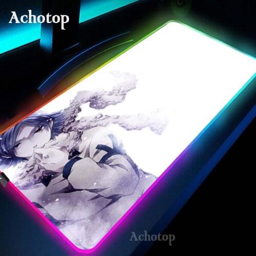 Inazuma Eleven Gaming Mouse Pad RGB Mouse Pad Gamer Computer Mousepad Backlit Kawaii Anime Mause Pad Large Mousepad XXL Desk Mat