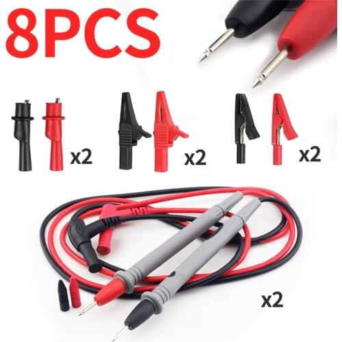 Multimeter Test Leads Pin Probe Cable Alligator Clip Crocodile Universal Digital 1000V CAT 10A Thin Tip Needle Wire Pen Testers