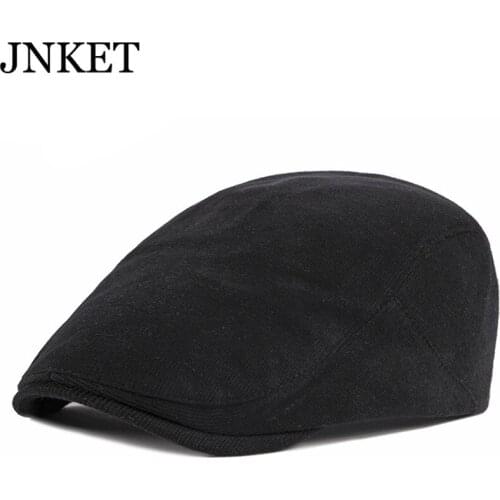 JNKET Fashion Men Women Knitted Beret Hat Leisure Peaked Cap Flat Caps Outdoor Travel Sunhat Duckbill Cap Casquette