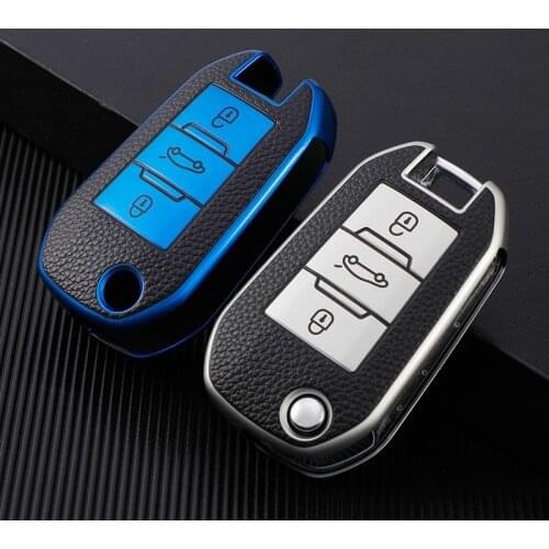Carbon TPU Car Remote Key Case Cover Shell Fob For Citroen C3 C4 C5 C6 CACTUS Picasso Xsara For Peugeot 308 3008 508 208 408 307