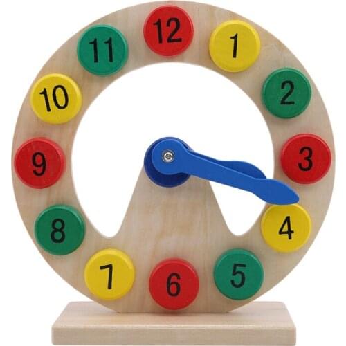 Classic Preschool Baby Montessori Toys Early Education Teaching Aids Math Digital Clock Wooden Toys Geometric Shape Matching