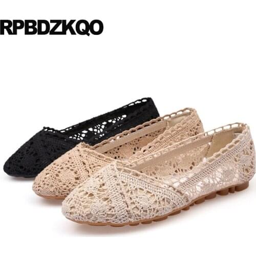 Round Toe Vintage Sandals Slip On Breathable Mori Girl Wedding Ballet Shoes Black Women Ballerina Retro 10 Mesh Large Size Cheap