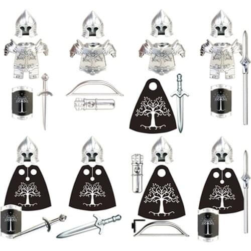 KT1014 KT1015 Gondor Soldiers Lancer Archer Medieval Knight Armor Helmets Figures Accessories Building Blocks Toys