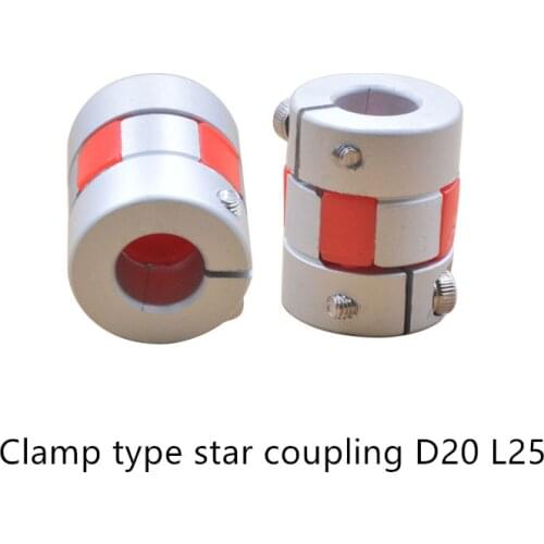 3D printer coupling slide coupler laser engraving machine D20 L25 clamping type red Star shaped plum blossom coupler